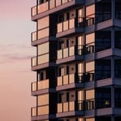 Balconies on an apartment block photographed for a property listing