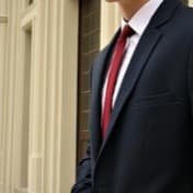 Navy suit, sold by Hart & Lowe